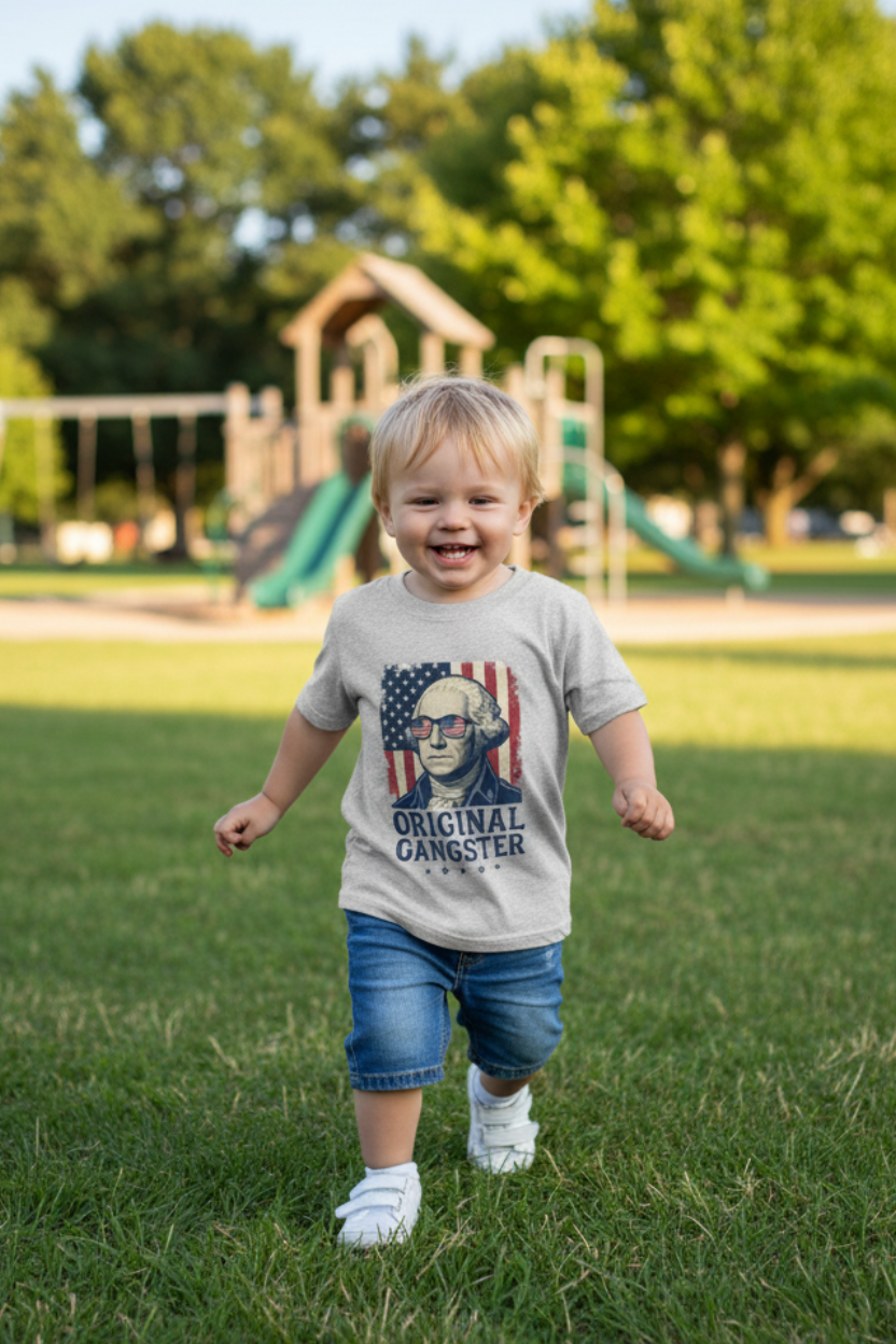Original Gangster Kids Tee - Toddler Boy at Park
